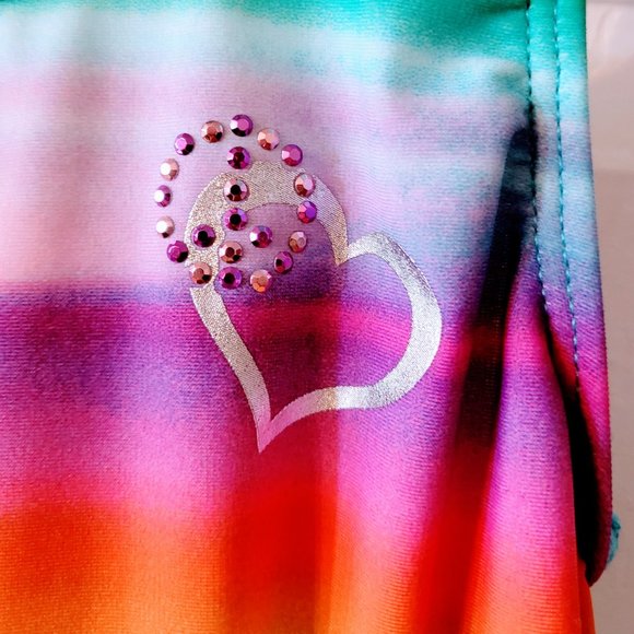 BNWT Sz 4 Gorgeous Bright-Colored Swimsuit 1-Piece w/Rhinestone Heart- SO PRETTY - Picture 10 of 10